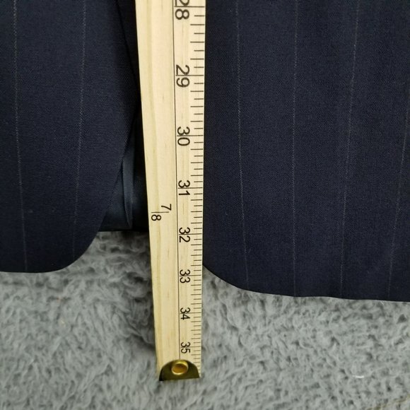 Christian Dior Jacket Mens 42L Blue Stripe Wool Long Sleeve 2 Button Blazer Suit - Picture 9 of 16